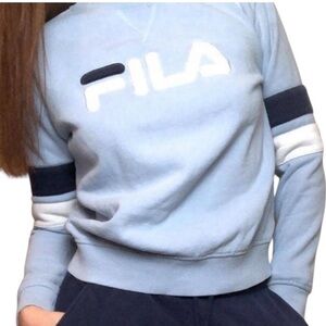 Y2K FILA crewneck sweatshirt light blue